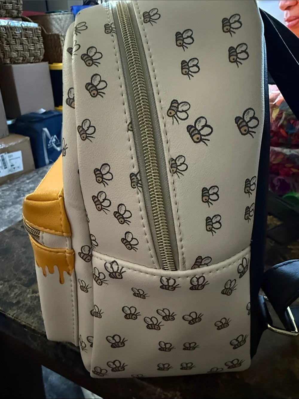 Loungefly Disney Winnie the Pooh Honey Drip Mini Backpack - White & Yellow